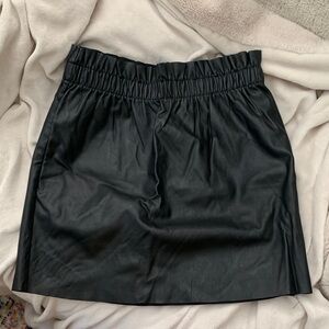 H&M Black Leather Mini Skirt